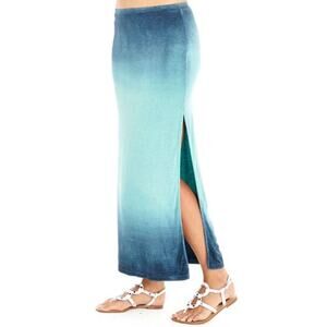 Laila Jayde Fiji Water Side Slit Skirt Blue NWT Size Large